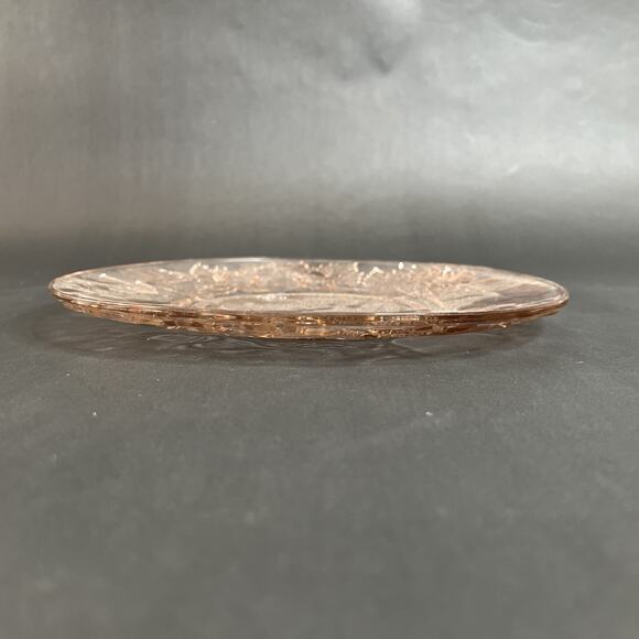 VTG Pink Glass Plate-KIG Indonesia-Embossed Fruits/Leaves – Retro Kitchen Decor - Picture 7 of 8